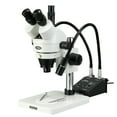 thumbnail image 1 of AmScope 7X-45X Zoom Power Trinocular Inspection Stereo Microscope + Gooseneck LED Lights New, 1 of 4