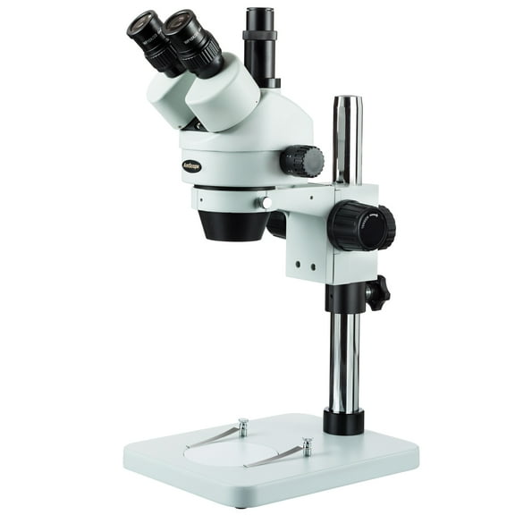 AmScope 7X-45X Zoom Trinocular Stereo Microscope with Table Pillar Stand New