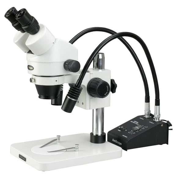AmScope 7X-90X Manufacturing Inspection Zoom Stereo Microscope with Gooseneck LED Lights New