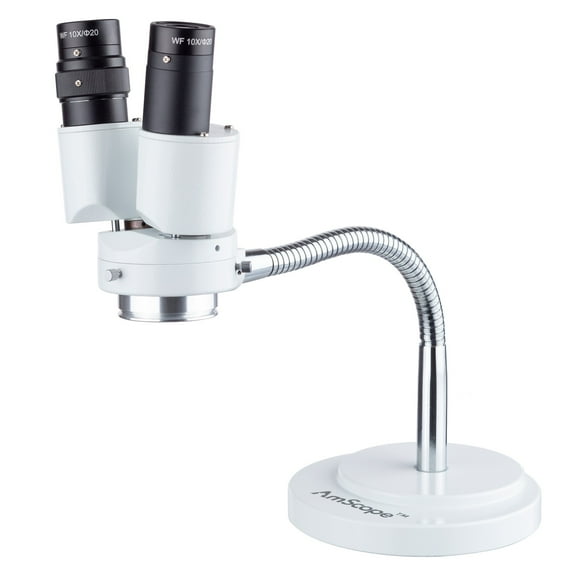 AmScope 8X Binocular Stereo Microscope on Rotatable Gooseneck Arm