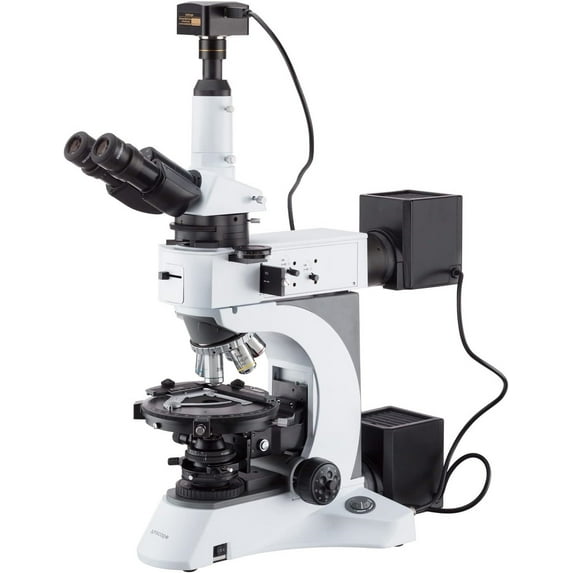 AmScope - Advanced Dual Illumination Infinity-Corrected Polarizing Light Trinocular Microscope with 20MP Digital Camera - PZ620TC-20MBI3