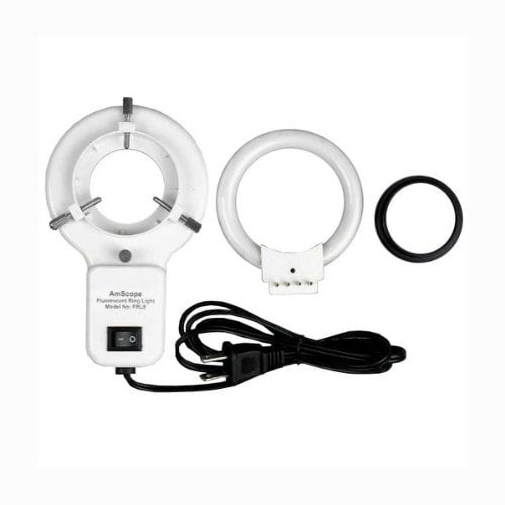 AmScope FRL12-A 12W Stereo Microscope Fluorescent Ring Light and Adapter