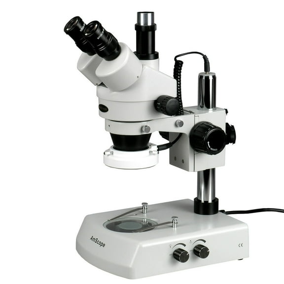 AmScope LED Trinocular Zoom Stereo Microscope 7X-45X New