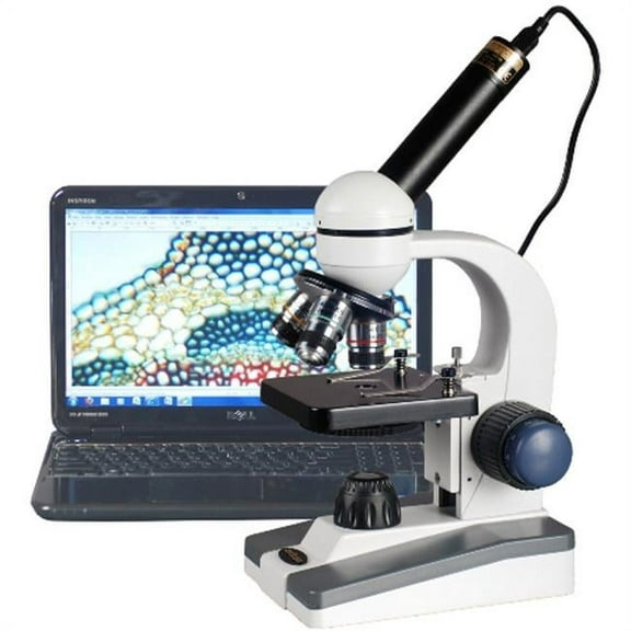 AmScope M150C-E1 40 x 1000 x LED Coarse & Fine Focus Science Student Microscope Plus 1. 3Mp Usb Camera