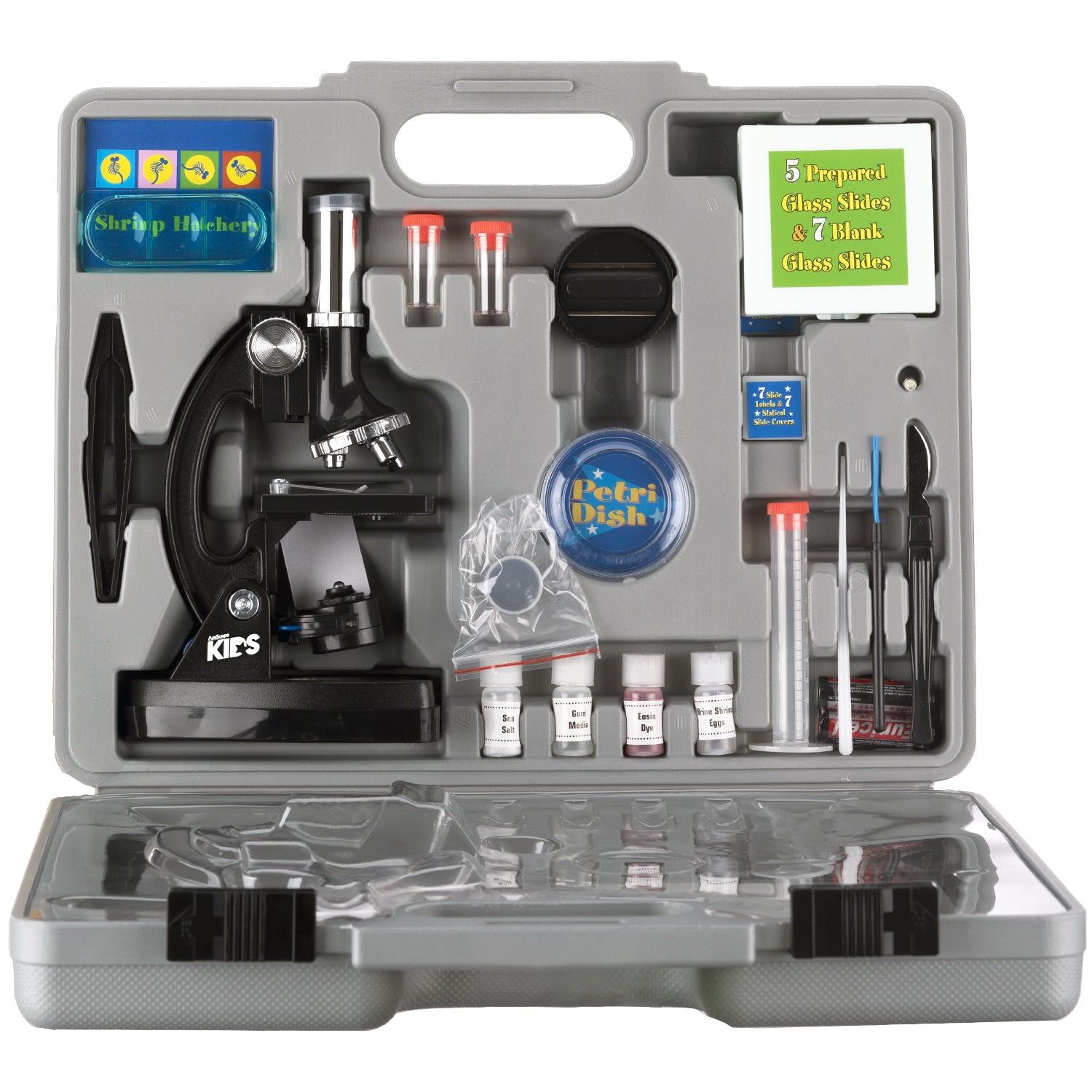 Microscope With Camera AmScope M28-KT1-W Kids Microscope Set 100X-1200X ...