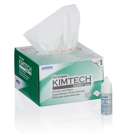 AmScope Microscope Maintenance Kit - Medium Viscosity Immersion Oil and Kimwipes Wipers New