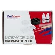 AmScope Microscope Slide Preparation Kit Including Slides, Stains New