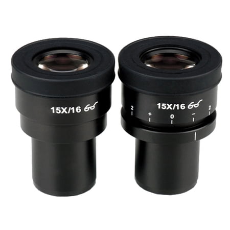 AmScope Pair of Focusable Extreme Widefield 15X Eyepieces (30mm) New