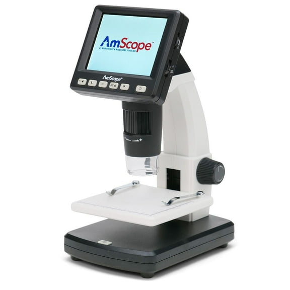 AmScope Portable LCD Digital Microscope with 3.5" Screen, Includes 16GB microSD Card