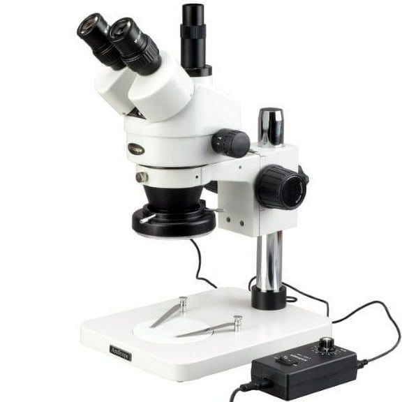 AmScope SM-1TSX-144 Professional Trinocular Stereo Zoom Microscope, WH10x Eyepieces, 3.5X-45X Magnification, 0.7X-4.5X Z
