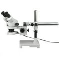 thumbnail image 1 of AmScope SM-3BZ-80S Binocular Stereo Microscope, WF10x Eyepieces, 3.5X-90X Magnification, 0.7X-4.5X Objective Power, 0.5X and 2.0X Barlow Lenses, 80-Bulb Ring-Style LED Light Source, Single-Arm Boom, 1 of 4