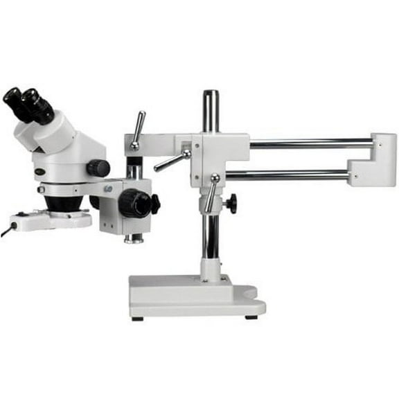 AmScope SM-4BX-FRL Professional Binocular Stereo Zoom Microscope, WH10x Eyepieces, 3.5X-45X Magnification, 0.7X-4.5X Zoo