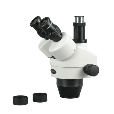AmScope 7X-90X Simul-Focal Stereo Zoom Microscope on Boom Stand with Fiber Light and 5MP USB3 Camera AmScope 7X-90X Simul-Focal Trinocular Stereo Zoom Microscope + 1.3MP Camera