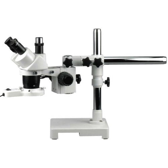 AmScope SW-3T13-FRL Trinocular Stereo Microscope, WH10x Eyepieces, 10X and 30X Magnification, 1X/3X Objective, Single-Ar
