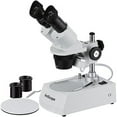 thumbnail image 1 of AmScope Se306Rpz Forward Binocular Stereo Microscope, Wf10X And Wf20X Eyepieces, 10X80X Magnification, 2X And 4X Objectives, Upper And Lower Halogen Light Source, Pillar Stand, 120V, 1 of 4