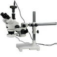 thumbnail image 1 of AmScope Trinocular LED Boom Stand Stereo Zoom Microscope + 5MP Camera New, 1 of 5