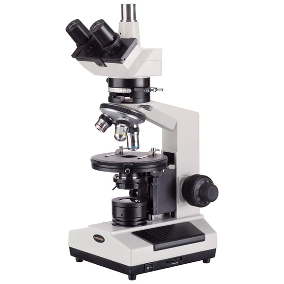 AmScope Trinocular Polarizing Microscope 40X-640X New
