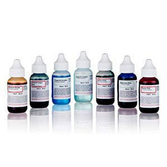Vital Stain Kit, 7 Bottles of Different Stains for Microscope Slides - The Curated Chemical Collection by Innovating Science