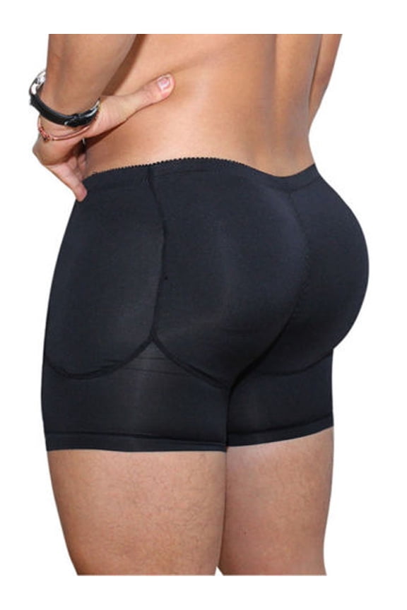 Men Boxer Padded Butt Booster Enhancer Boyshort Flat Stomach Shapewear Underwear