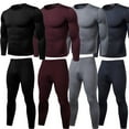 AmShibel Mens Thermal Underwear Set Compression Skiing Winter Warm Base