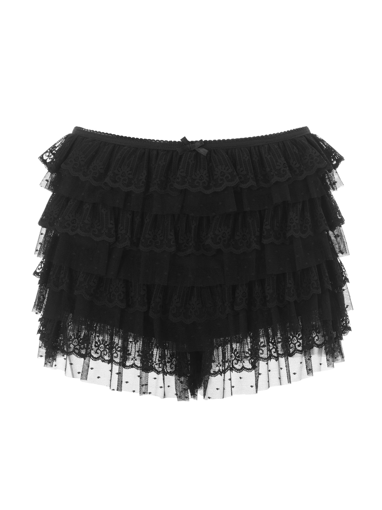 AmShibel Women's Elegant Lcae Shorts, Ruffled Layered Elastic Waist ...