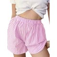 AmShibel Women's Pajama Shorts Stripe/Plaid Elastic Waist Comfy Sleep