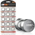 thumbnail image 1 of AmVolt- Pack of 15 LR44 Batteries AG13A76 Battery, Premium Alkaline Ultra Power Non Rechargeable Button Battery, 1.5 Volt Small Batteries for Remotes Games Controllers Toys & Electronic Devices, 1 of 6