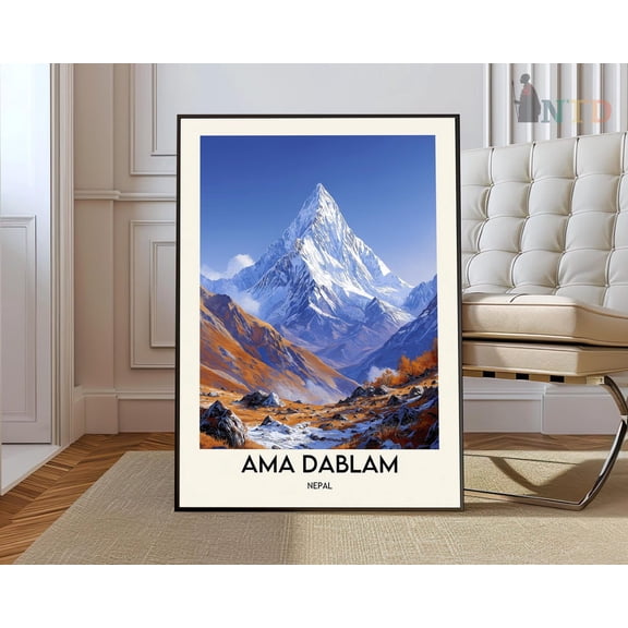 Ama Dablam Nepal Himalayas Poster, Unframed Paper Poster 8x10in