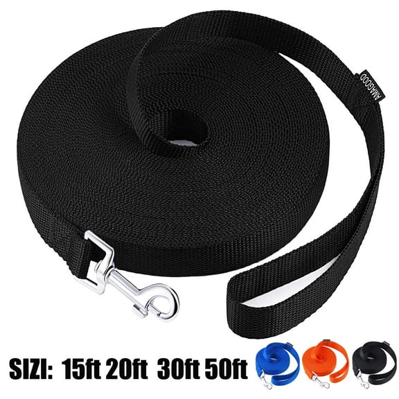 AmaGood Long Dog Leash Lead for Dog Training (15feet, Black)
