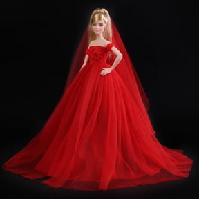 AmaMary 12 Inch Doll Wedding Gown Colorful Fishtail Dress, Perfect Gift for Kids