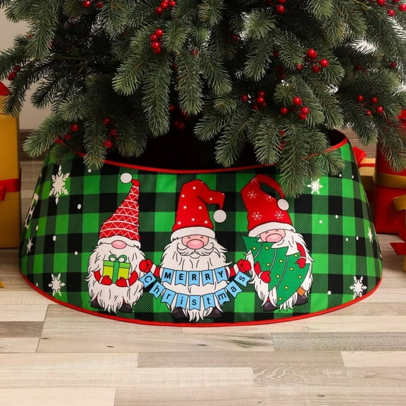 AmaMary 15" Christmas Tree Collar Non-Woven Printed Christmas Tree Skirt Christmas Tree Surround Artificial Tree Base Covered Holiday Christmas Decoration