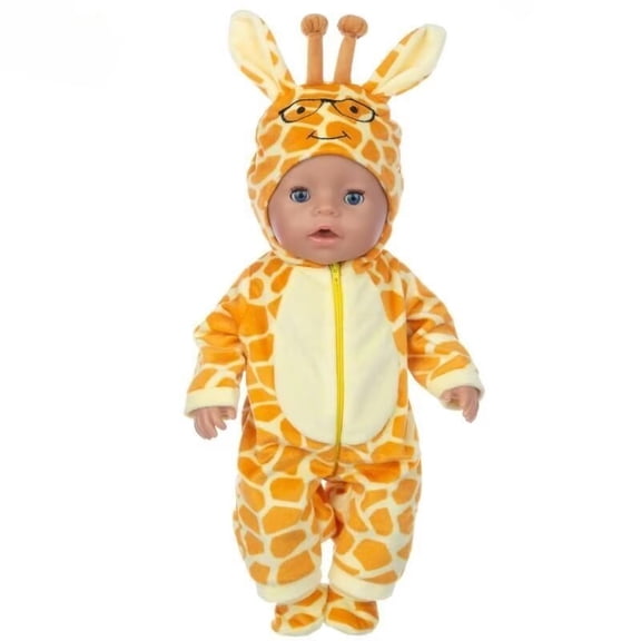 AmaMary 18" Doll Clothes Cute Animal Patterned Bodysuit Bodysuit with Zipper Suitable for Christmas Gift for Girl