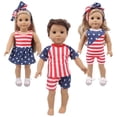 thumbnail image 1 of AmaMary 18 inch Doll Clothes 3-Pack Outfits USA Flag Starry Sky Striped for Girls, 1 of 6
