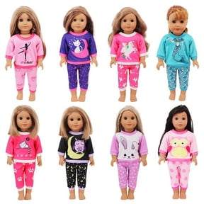AmaMary 18 inch American Doll Pajama Set – 5 Sets Surprise Gift Pack (Random Colors)