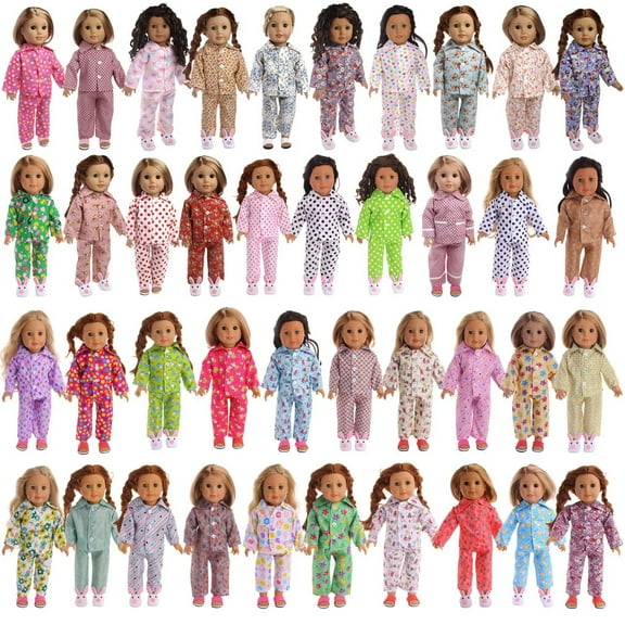 AmaMary 18 inch Reborn Doll Pajamas Set – 10-Set Deluxe Sleepwear Collection for Endless Mix & Match Fun(Random colour)