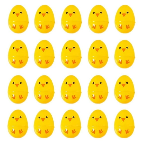 AmaMary 20 Pcs 2.36 Inch Chick Easter Eggs Plastic Fillable Eggs Yellow Empty Surprise Easter Egg for Easter Basket Stuffers Fillers Party Hunt Games