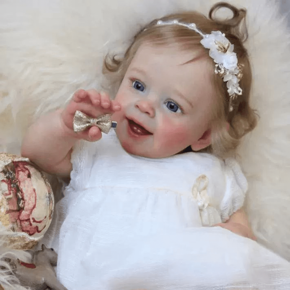 AmaMary 24 inch Yannik Reborn Baby Doll, Blue Eyes, Brown Hair, Soft Cloth Body Perfect Gift for Kids and Collectors