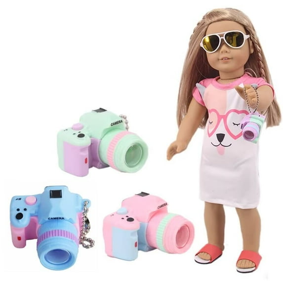 AmaMary 3 Pcs 18 inch Mini Camera Toys for Dolls Miniature Camera Decorations Dollhouse Vintage Props Decorative Furniture Accessories Photography Props