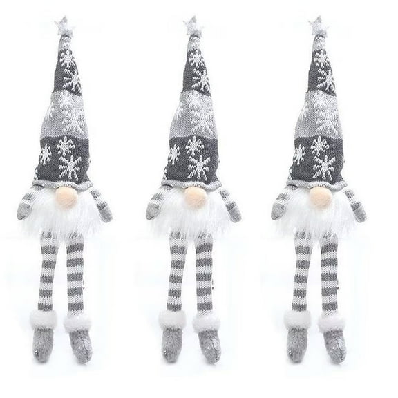 AmaMary 3Pcs Gnome Christmas Decoration 13" Swedish Tomte Christmas Gnome Plush Elf Doll Scandinavian Father Christmas Light Up with Lights Decoration Holiday Indoor Home Tabletop Decoration Gift