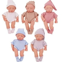 Babysbule Doll Clothes Hat Bodysuit and Socks Set for 7-Inch Dolls 5 Sets