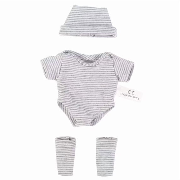 Babysbule 7-8 inch Doll Clothes Set, Includes Onesie, Hat, and Socks, Fits Reborn Dolls