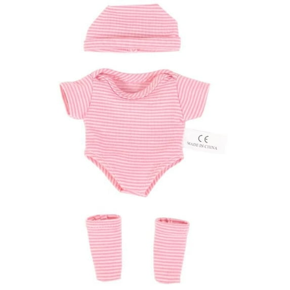 Babysbule 7-8 inch Baby Doll Clothes Set, Includes Onesie, Hat, and Socks, Fits Reborn Dolls