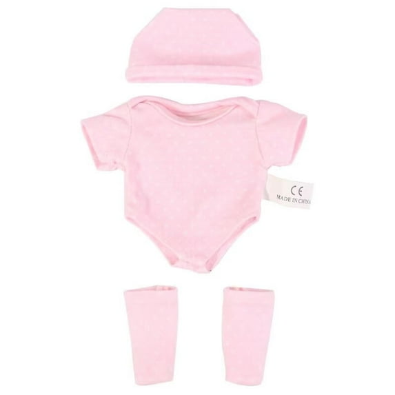 Babysbule 7-8 inch Baby Doll Clothes Set, Includes Onesie, Hat, and Socks, Fits Reborn Dolls
