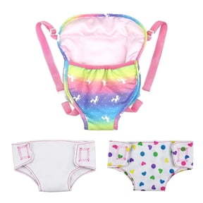 AmaMary Baby Doll Carrier Accessories with 2Pcs Baby Dolls Diapers for 16-18 inch Dolls, Adjustable Straps