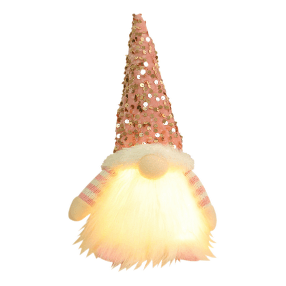 AmaMary Christmas Gnomes Gift Plush with Light, 12" Handmade Swedish Santa Gnomes Plush Sequin Hat Christmas Decor at Night Elf Christmas Decorations Indoor Gift Xmas Table Decor