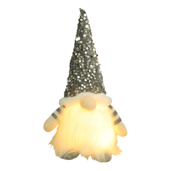 AmaMary Christmas Gnomes Gift Plush with Light, 12" Handmade Swedish Santa Gnomes Plush Sequin Hat Christmas Decor at Night Elf Christmas Decorations Indoor Gift Xmas Table Decor
