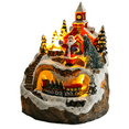 thumbnail image 1 of AmaMary Christmas Village Houses with Moving TrainsLighted Christmas House with Music Christmas Polyresin Collectable Building House with Santa Claus Figurines-4.3''×4.5''×6.1'', 1 of 5