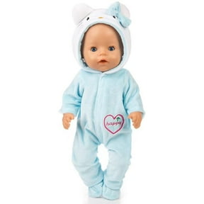 AmaMary Hooded Bodysuit Cotton Outfit for 18 inch Reborn Dolls - Child Gift
