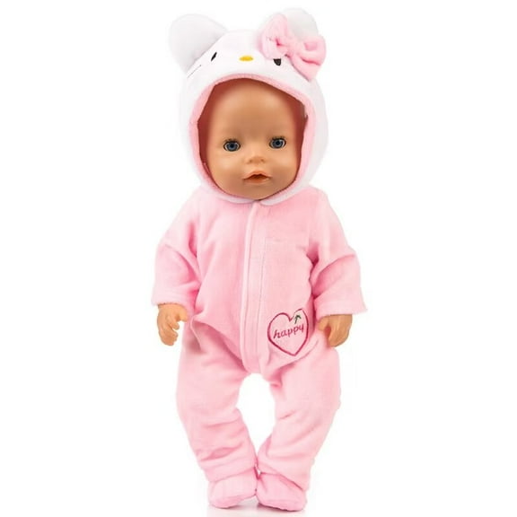 AmaMary Hooded Bodysuit Cotton Outfit for 18 inch Reborn Dolls - Child Gift