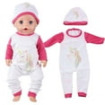 thumbnail image 1 of Babysbule 16-18 inch Reborn Doll Onesie Outfit – Soft Velvet Bodysuit with Hat | Handmade Winter Doll Clothes for Girls | Birthday Christmas Valentine’s Gift for Kids, 1 of 3